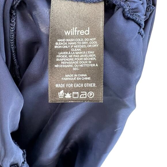 Aritzia Wilfred Only Ruched Slip Dress Mini Sleeveless Navy Blue Size XS - Picture 12 of 13